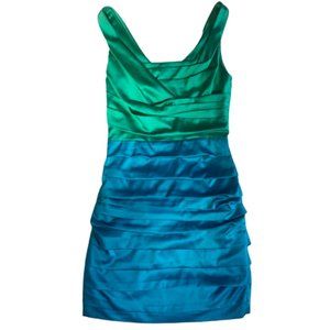 Express Ruched Jewel Two-Tone Cocktail Dress